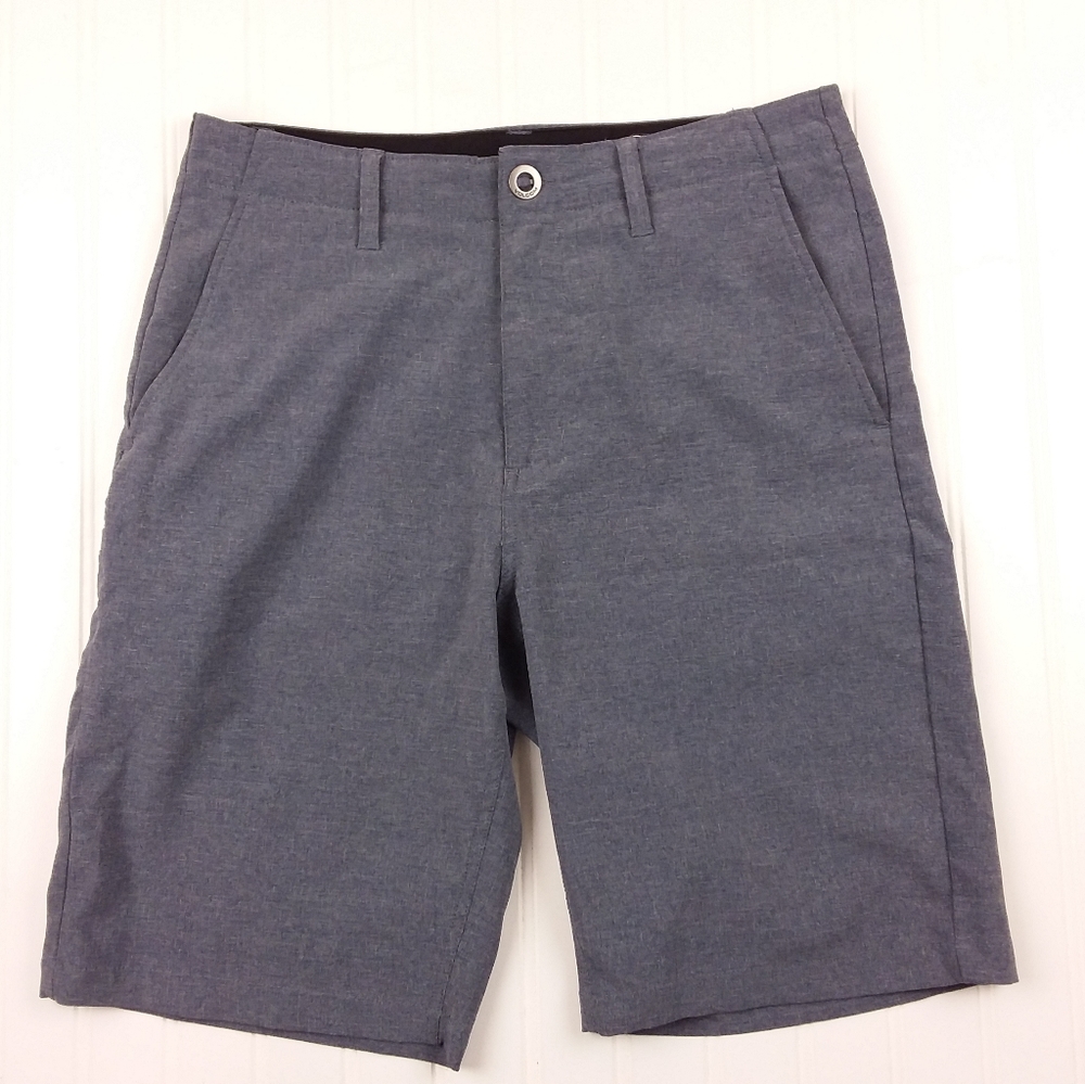 Volcom Surf & Turf Shorts Chino Flat Front 4-way Stretch 10" Inseam Blue
